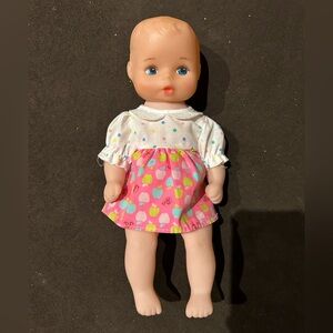 1976 Vintage GCLLC First Bathtime Water Baby Doll Molded Head Rubbery Soft Body
